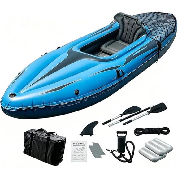 9ft inflatable kayak with oars