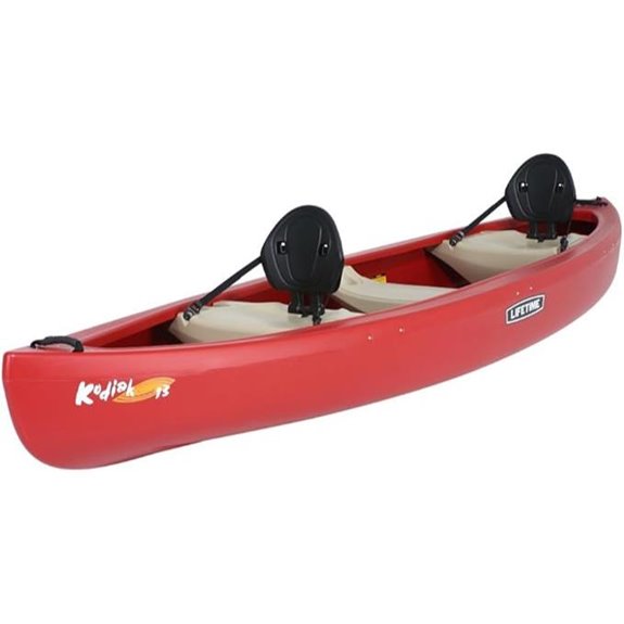 lifetime kodiak canoe with 2 paddles red