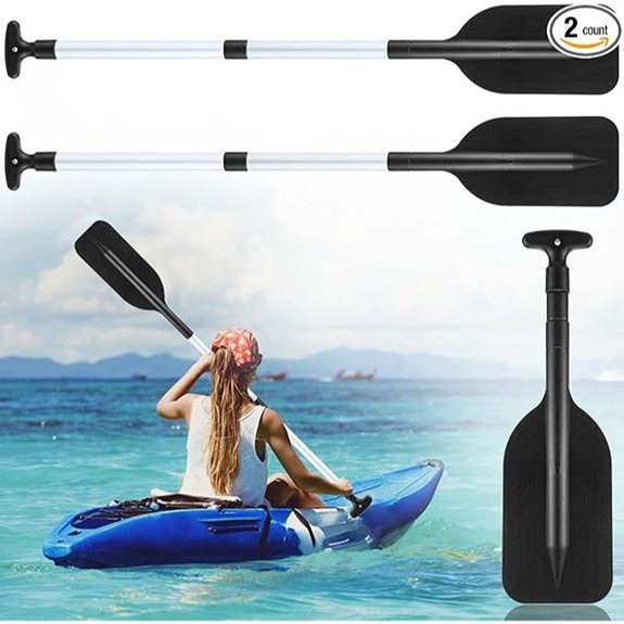 two aluminum adjustable paddles